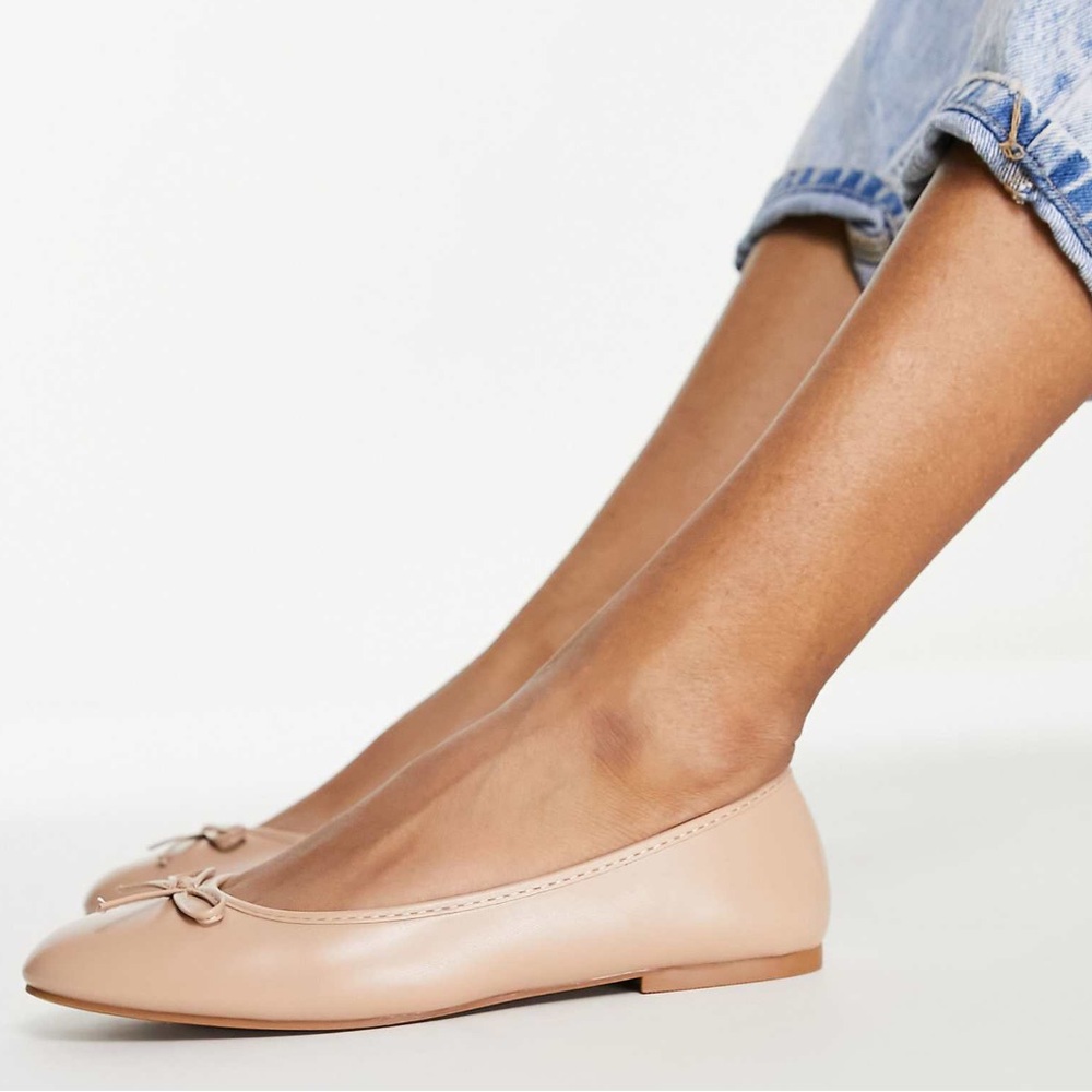 ASOS Beige Bow Accent Flats